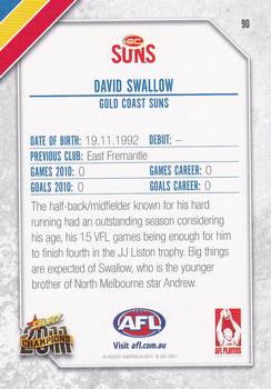 2011 Select AFL Champions #90 David Swallow Back